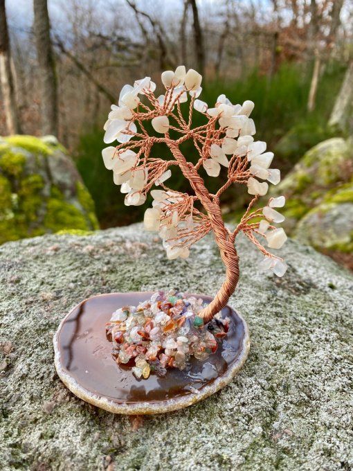 Arbres de vie Améthyste, Pierre de Lune ou Quartz Rose