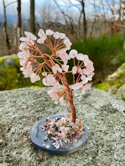 Arbres de vie Améthyste, Pierre de Lune ou Quartz Rose